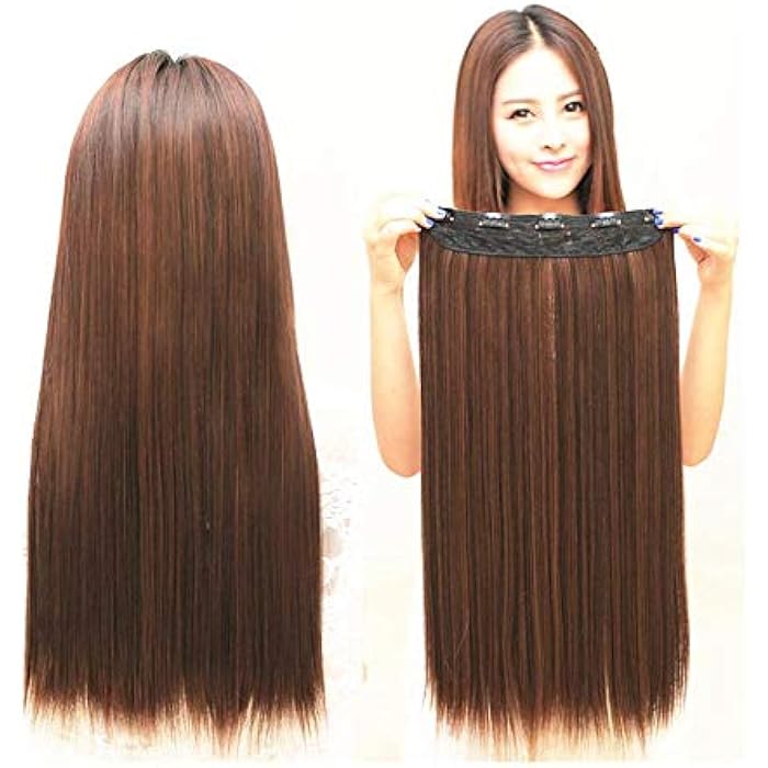 DILLARDS 60Cm Brown Secret Halo Hair Extensions Long Straight Hidden Hair Extension Synthetic Hairpieces For Women Heat Resistant Fiber - Image 1